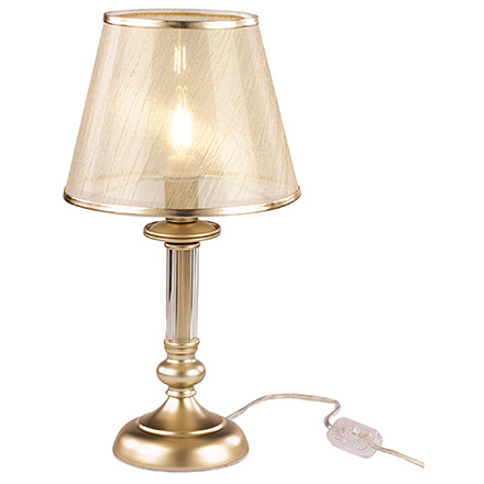 Classic Ksenia 1: Настольная лампа с абажуром (матовое золото/золотой)
