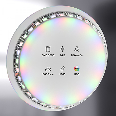 LED Strip 24V RGB: Светодиодная лента 24В 5050 21Вт/м RGB 5м IP20 Black