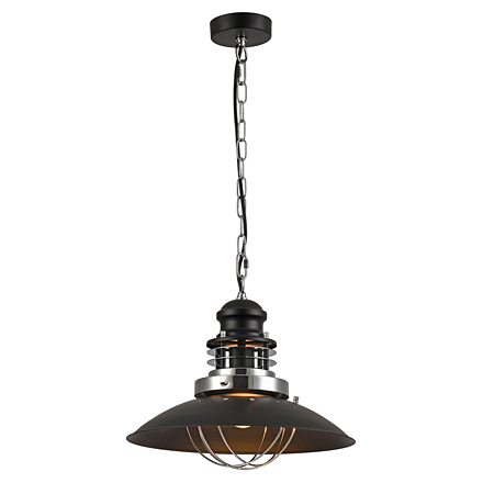 Ketchikan 1: Подвесной плоский светильник-тарелка (черный)
