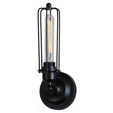 Irondequoit 1: Светильник настенно-потолочный в стиле лофт (цвет черный)