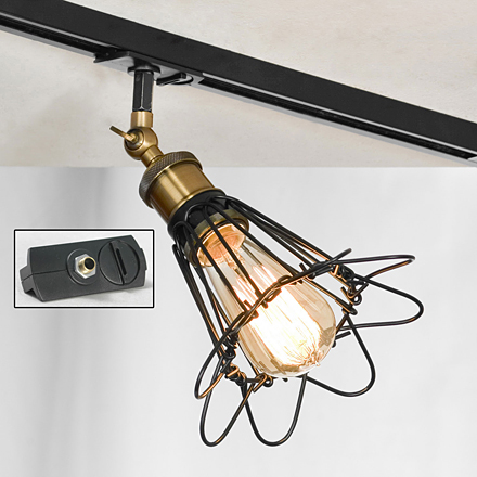 Centereach 1: Трековый светильник однофазный в стиле лофт (цвет черный, бронзовый)