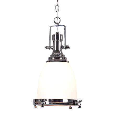 Monsey 1: Подвесной светильник в стиле лофт (цвет хром, белый)
