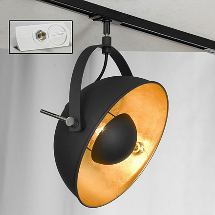 Трековый светильник однофазный в стиле лофт (цвет черный, оранжевый)