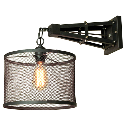 Parker 1: Настенный светильник в стиле лофт (цвет черный)