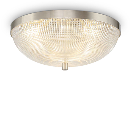 Потолочный светильник 30 см. прозрачный плафон (никель)