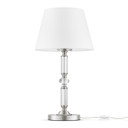 Neoclassic Riverside 1: Настольная лампа с абажуром (хром, белый)