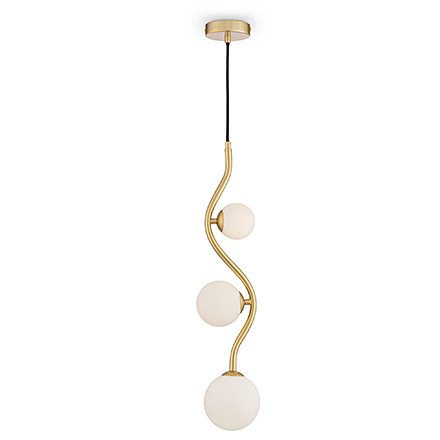 Modern Uva 3: Подвесной светильник с шарами (золото, белый)