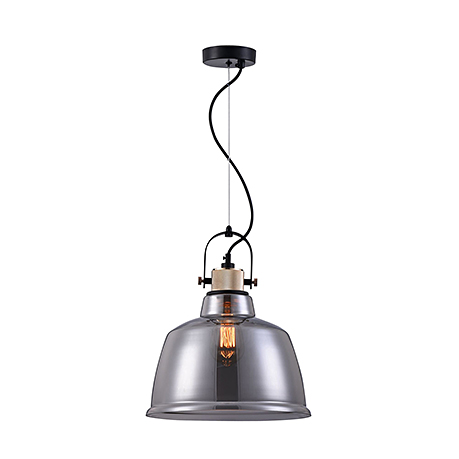 Loft Irving 1: Подвесной светильник из стекла в стиле ретро-лофт (дымчатый)