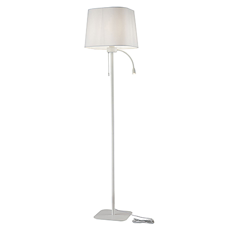 Table & Floor Farel 1: Торшер с дополнительной лампой ночником (цвет белый)