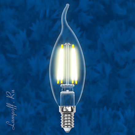 LED-CW35-6W: Светодиодная лампа свеча на ветру с прозрачной колбой (теплый свет)