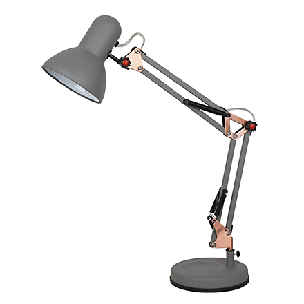 Настольная лампа с гибкой ножкой (серый)