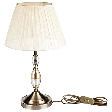 Настольная лампа с абажуром (бронза/бежевый)
