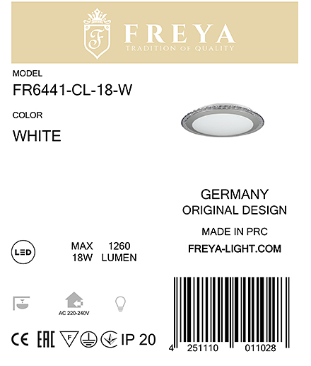 Freya FR6441-CL-18-W