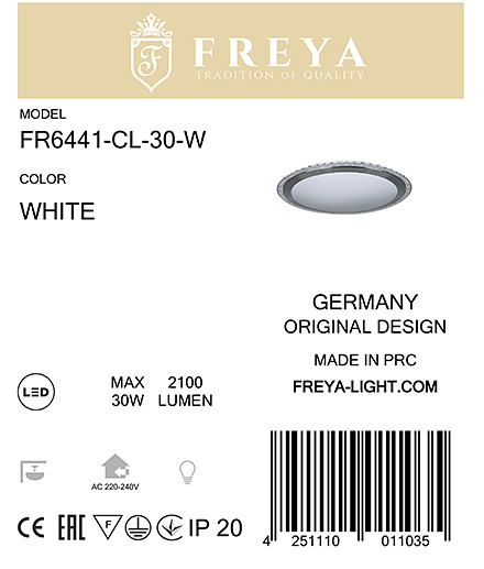 Freya FR6441-CL-30-W