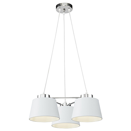 Modern Barbara 3: Подвесной светильник с плафонами (хром/матовый белый)