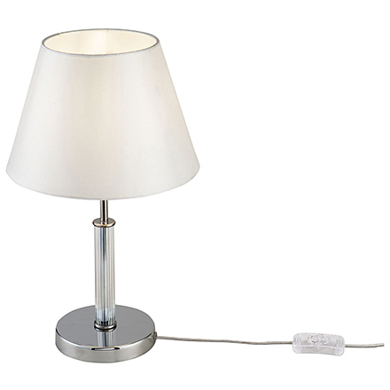 Modern Clarissa 1: Настольная лампа с абажуром (хром/белый)