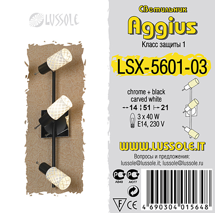 Спот цвет хром/черный / LSX-5601-03