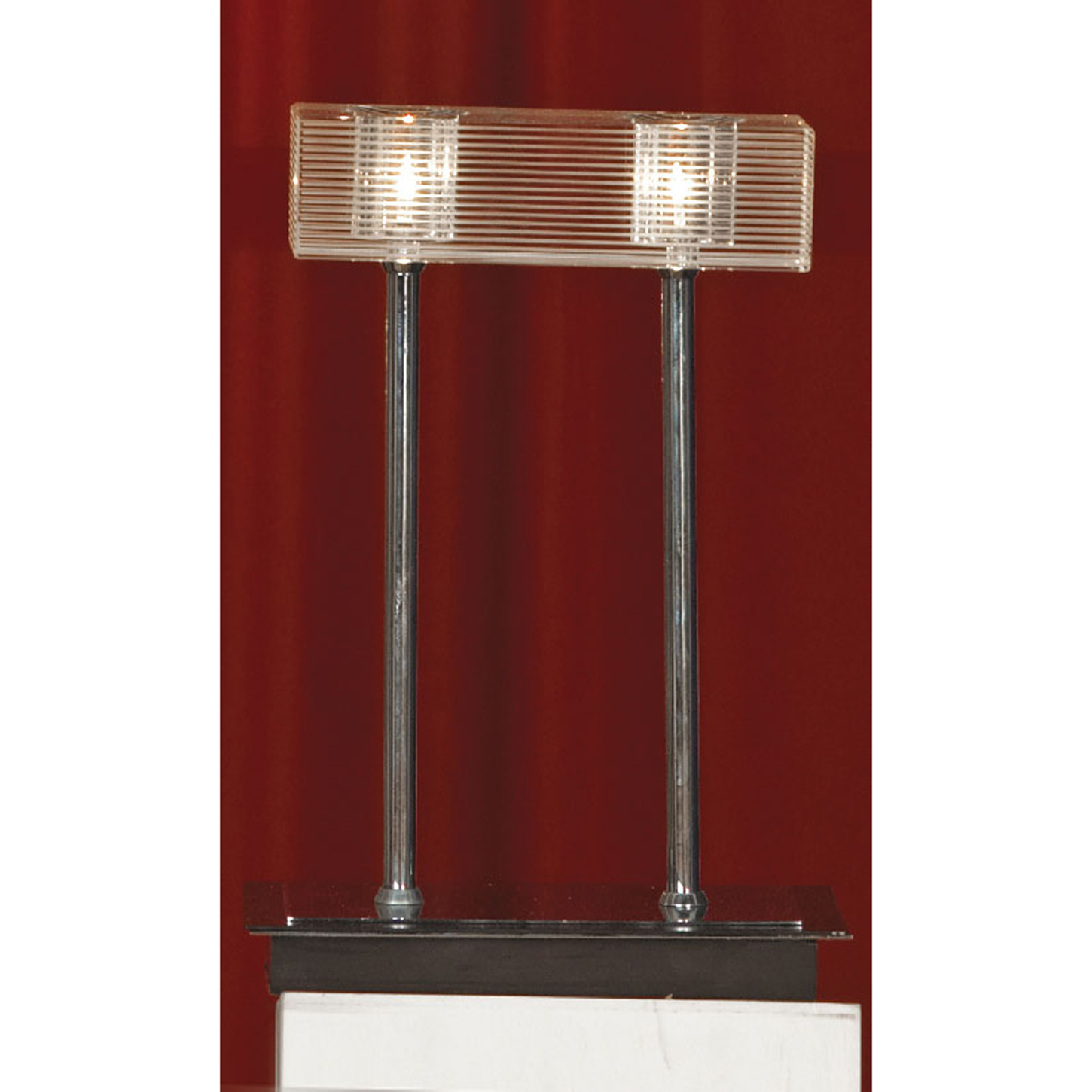 Настольная лампа (цвет хром, венге, прозрачный)