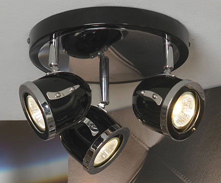 Tivoli 3: Светильник настенно-потолочный (цвет черный, хром)