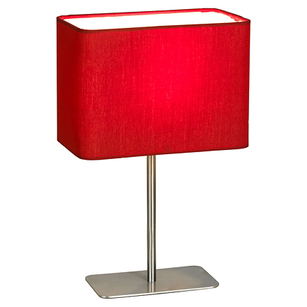 Настольная лампа (цвет никель, красный)