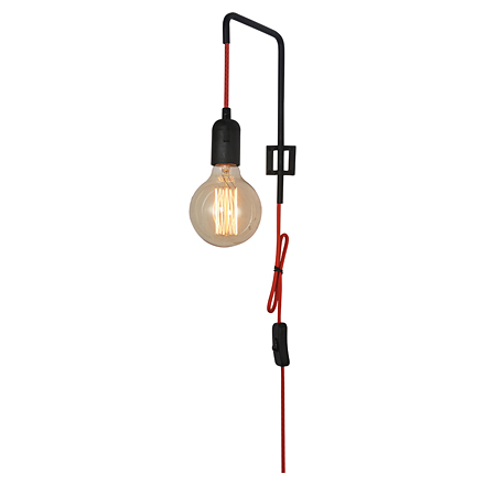 Настенный светильник в стиле лофт (цвет черный, красный)