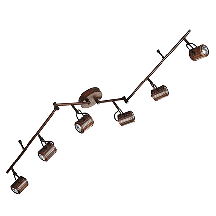 Clifton 6: Светильник настенно-потолочный в стиле лофт (цвет коричневый)