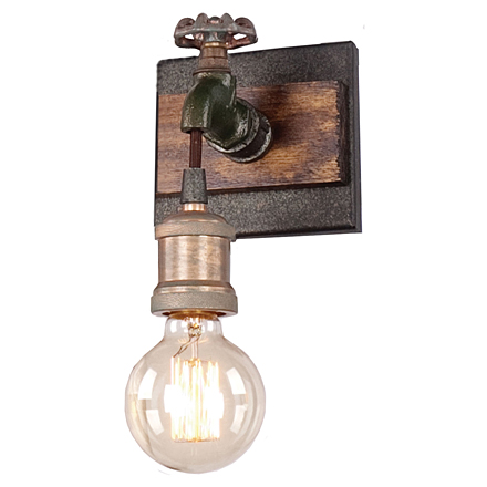 Baldwin 1: Настенный светильник в стиле лофт (цвет коричневый)