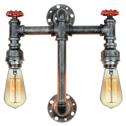 Irondequoit 2: Настенный светильник в стиле лофт (цвет серый)