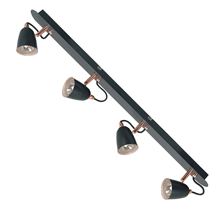 Светильник настенно-потолочный в стиле лофт (цвет черный, медный)