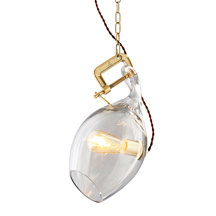 Подвесной светильник в стиле лофт (цвет матовое золото, прозрачный)