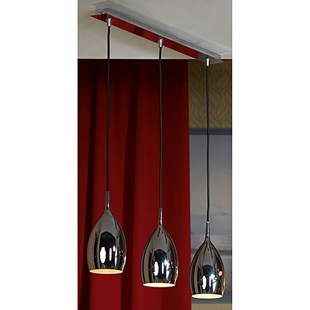 Collina 3: Подвесной светильник в стиле лофт (цвет хром)