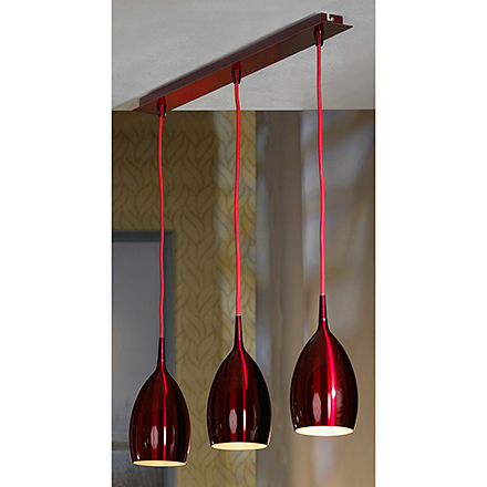 Collina 3: Подвесной светильник в стиле лофт (цвет красный)