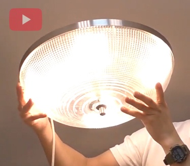 Потолочный светильник 40 см. прозрачный плафон (никель)