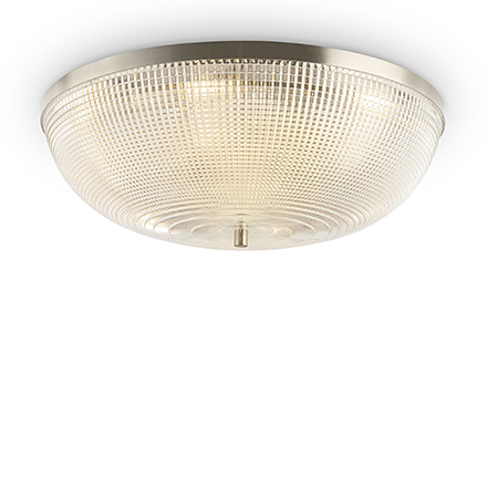Потолочный светильник 50 см. прозрачный плафон (никель)