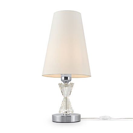 Modern Florero 1: Настольная лампа с абажуром (хром, белый)