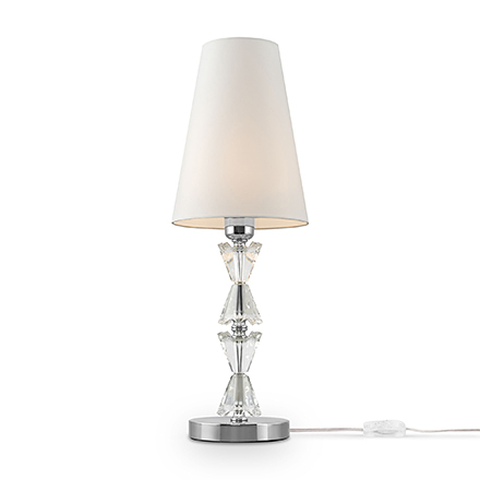 Modern Florero 1: Настольная лампа с абажуром (хром, белый)