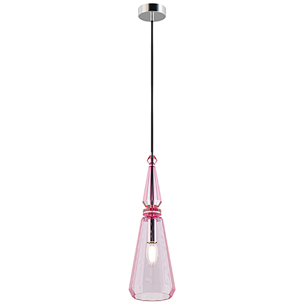 Подвесной светильник из стекла (хром, розовый)