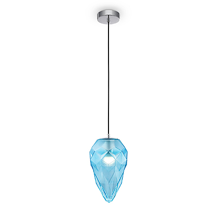 Подвесной светильник (хром, голубой)