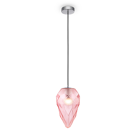 Подвесной светильник (хром, розовый)