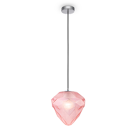 Подвесной светильник (хром, розовый)