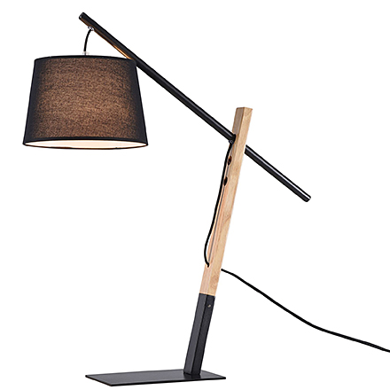 Настольная лампа с абажуром (цвет черный)