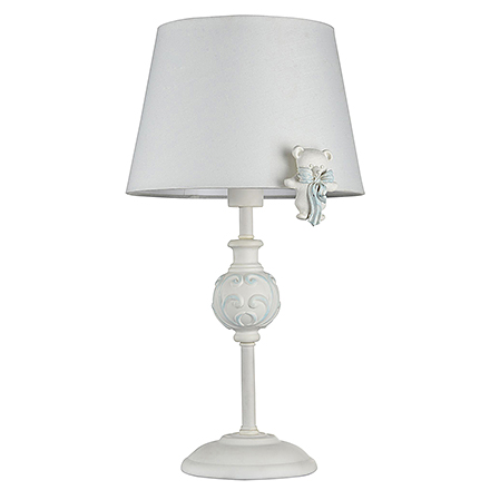 Прикроватная лампа с мишкой и абажуром (цвет белый)