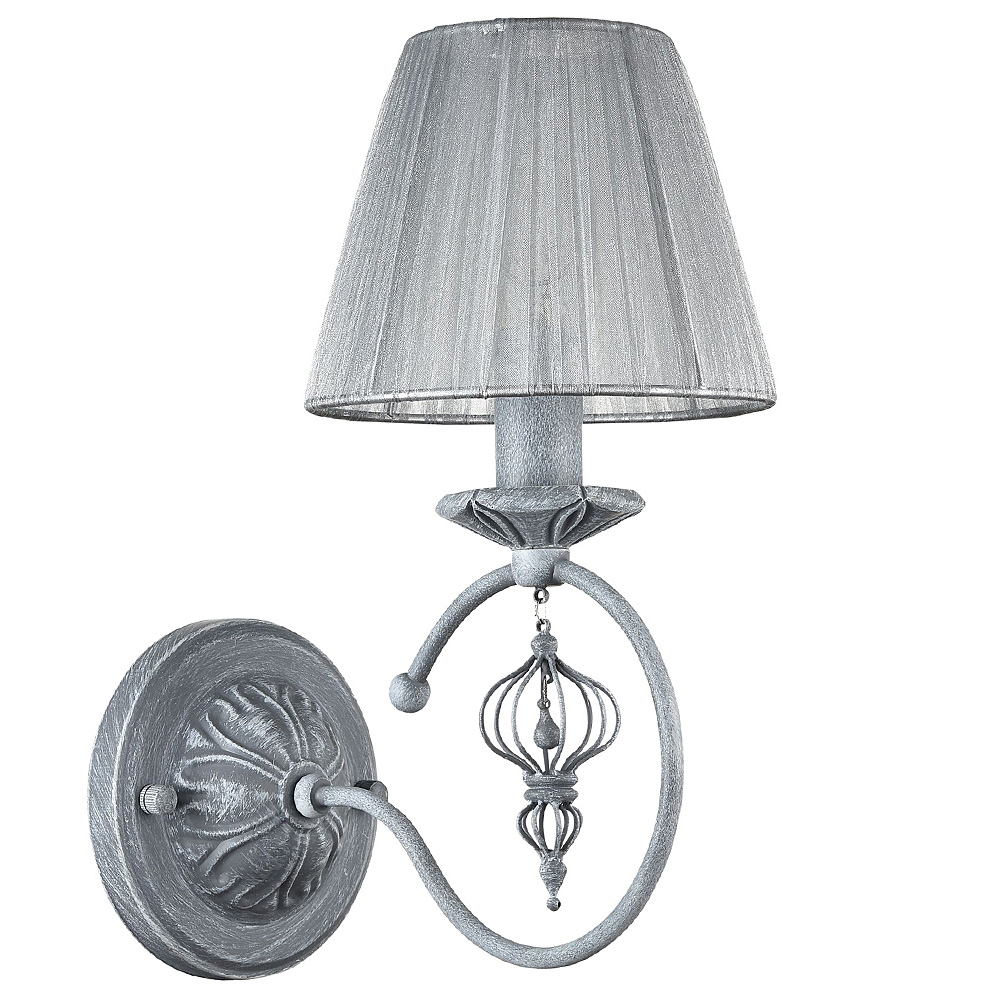 Elegant Monsoon 1: Бра на одну лампу с абажуром из органзы (цвет серый)