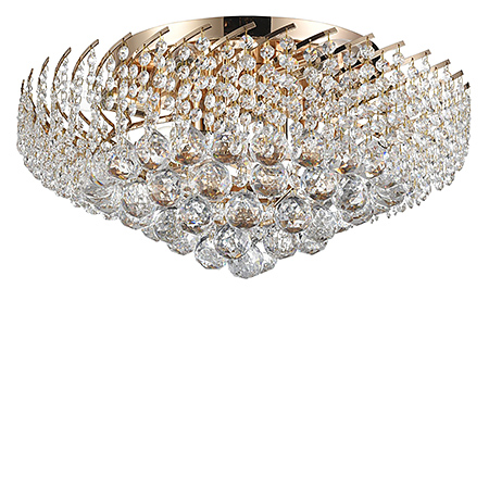 Diamant Crystal Karolina 9: Потолочная хрустальная люстра диаметром 50 см. в стиле модерн (золото)