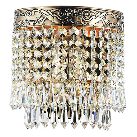 Diamant Crystal Palace 1: Настенное бра хрустальное (античное золото)
