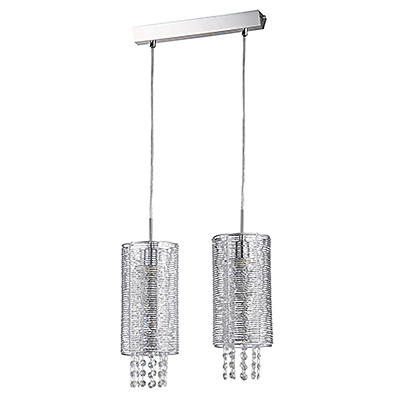 Двойной подвесной светильник в стиле модерн (никель)