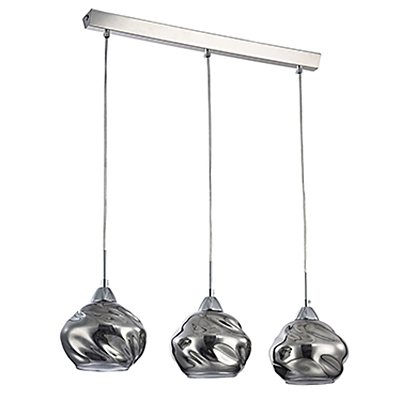 Современный подвесной светильник тройной (никель)