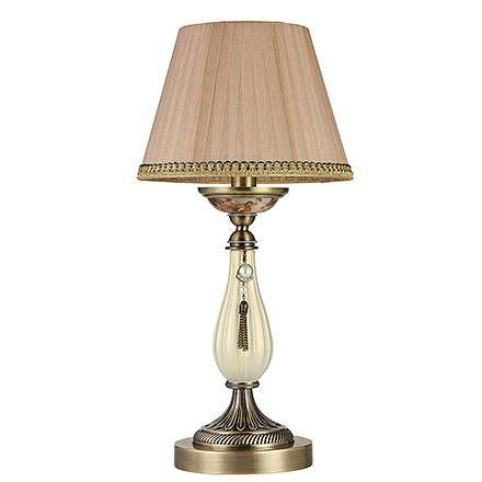 Royal Classic Demitas 1: Прикроватная лампа с плиссированным абажуром (бронза и персиковый)
