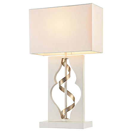 Лампа с квадратным абажуром (цвет белый с золотом)