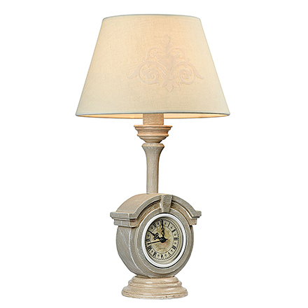 Прикроватная лампа с часами в кантри стиле
